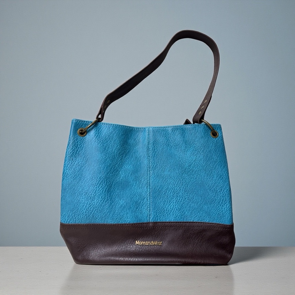 Montana West Blue And Brown Shoulder Bag